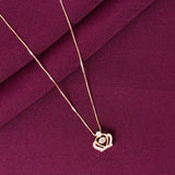 925 Silver Double Heart Pendant Necklace for Women | Romantic Stone Love Necklace