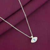925 Sterling Silver CZ Evil Eye Pendant Necklace for Women