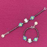 Kids Kitty Evil Eye Nazariya Bracelet – 925 Silver