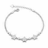 925 Sterling Silver Star Bracelet for Women | CZ Studded Ladies Bracelet