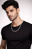 Men’s 925 Sterling Silver Box Link Chain | Minimal Square Silver Chain