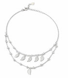 925 Sterling Silver Leaf Charm Layered Anklet for Women