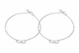 Zaviraa Infinity Love 925 Silver Anklet | Symbol of Endless Love Payal
