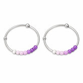 925 Sterling Silver Kids Kada Bangles with Purple Beads – Pair