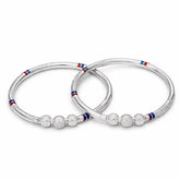 Kids 925 Silver Kada Bangles – Enamel Finish (Pair)