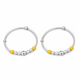 925 Sterling Silver Kids Kada Bangles with Yellow Beads – Pair