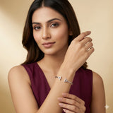 Geometric Triangle American Diamond Women Kada in 925 Silver | Minimal Designer Bracelet