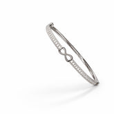 Infinity Design American Diamond Women Kada in 925 Silver | Elegant Openable Bracelet