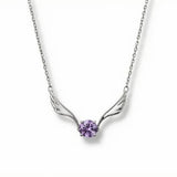 925 Silver Angel Wing Solitaire Necklace for Women