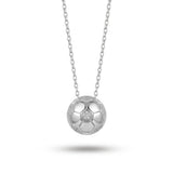 925 Silver Football Pendant Necklace for Women | Soccer Ball Sterling Silver Jewellery