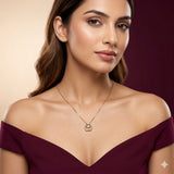925 Silver Double Heart Pendant Necklace for Women | Romantic Stone Love Necklace