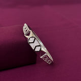 925 Sterling Silver CZ Designer Kada for Men | Geometric Pattern Bracelet