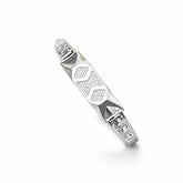 925 Sterling Silver CZ Designer Kada for Men | Geometric Pattern Bracelet