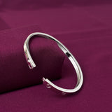 925 Sterling Silver Screw Designer Kada for Men | Minimal Silver Bracelet