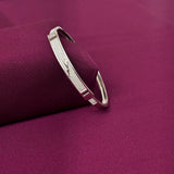 925 Sterling Silver CZ Designer Kada for Men | Premium Silver Bracelet