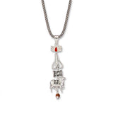 925 Sterling Silver Shiv Trishul Damru Nandi Pendant Chain for Men | Mahadev Rudraksha Divine Necklace | BIS Hallmarked