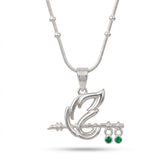 krishna flute pendant silver green stone zaviraa