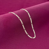 925 Sterling Silver Figaro Chain for Men & Women | Classic Link Pattern Necklace | Unisex Daily Wear