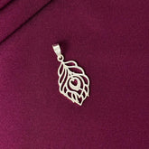 925 Sterling Silver Peacock Feather Pendant Chain for Men & Women | Krishna Inspired Feather Necklace