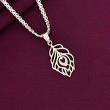 925 Sterling Silver Peacock Feather Pendant Chain for Men & Women | Krishna Inspired Feather Necklace