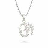 Kids 925 Sterling Silver Om Pendant Chain | Textured Om Spiritual Jewellery for Boys & Girls