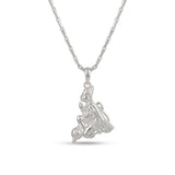 925 Sterling Silver Veer Hanuman Pendant Chain for Men | Bajrangbali Blessing Pendant with Gada