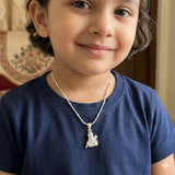 Kids 925 Sterling Silver Hanuman Pendant Chain | Bajrangbali Silver Jewellery for Boys & Girls