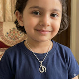 Kids 925 Sterling Silver Om Pendant Chain | Textured Om Spiritual Jewellery for Boys & Girls