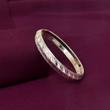 Men’s 925 Sterling Silver Cut Pattern Kada | Faceted Engraved Designer Bracelet for Men