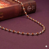 Zaviraa 925 Sterling Silver Rudraksha Mala (6MM Beads) | Natural Rudraksh Chain Necklace for Men & Women | Pure Chandi Spiritual Jewellery | Lightweight Daily Wear