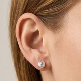 Zaviraa 925 Sterling Silver Textured Swirl Stud Earrings for Women | Pure Chandi Minimal Daily Wear Jewellery