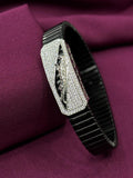 Zaviraa Cubic Zirconia Diamond Studed 925 Silver Jaguar Stretchable Band