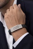 Zaviraa Signature 925 Sterling Silver Stretchable Tech-Band Bracelet
