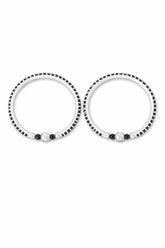 925 Sterling Silver Black Beads Kids Nazariya Bangles (Pair)