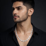 Men’s 925 Sterling Silver Long Rectangular Link Chain | Minimal Silver Chain