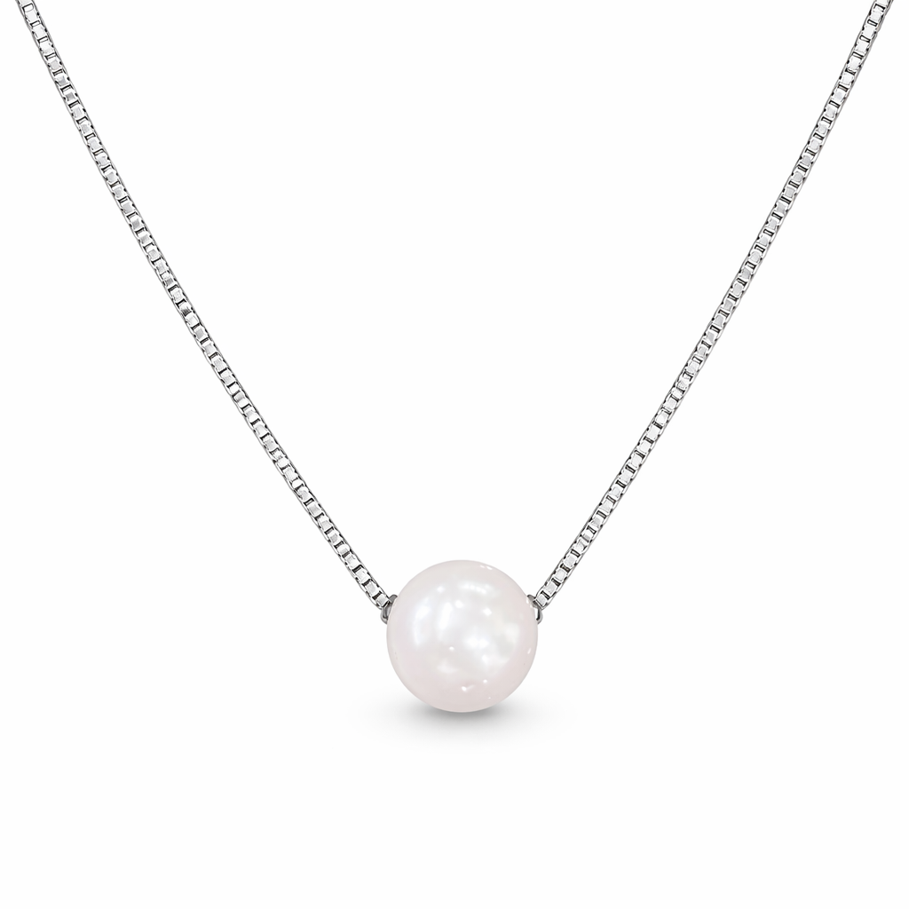 Pearl necklace on a white background