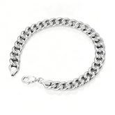 925 Sterling Silver Classic Curb Chain Bracelet for Men
