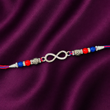 Silver Infinity Symbol Rakhi | Pure 925 Sterling Silver Infinity Rakhi | Forever Bond Designer Infinity Rakhi | Zaviraa