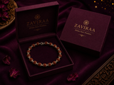 Premium Rudraksh Bracelet | Double Tar | Silver Flower Caps and Beads | 925 Silver | Zaviraa