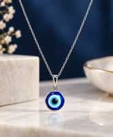 Silver Evil Eye Chain Pendent | Daily Wear | Minimal design | Zaviraa 925 Sterling Silver