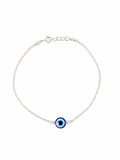 Silver Evil Eye Bracelet I Premium 925 Silver Minimal Anchor Chain Girls Evil Eye Bracelet I Trending 925 Silver Evil Eye Bracelet