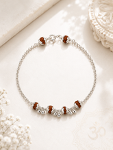 Silver Rudraksh Ghungroo Bracelet I 925 Silver Divine Bracelet I Latest Silver Rudraksh Minimal Bracelet | Girls | Zaviraa