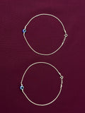 Silver Evil Eye Anklets I Premium 925 Silver Minimal Anchor Chain Girls Evil Eye Anklets I Trending 925 Silver Evil Eye Anklets