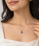 Silver Evil Eye Chain Pendent | Daily Wear | Minimal design | Zaviraa 925 Sterling Silver