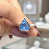 Zaviraa 6.00 CT Triangle Cut Aquamarine Engagement Ring for Women β 925 Sterling Silver Bezel Set Solitaire Ring | March Birthstone Proposal Ring
