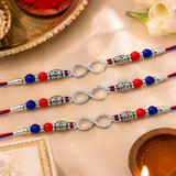 Silver Infinity Symbol Rakhi | Pure 925 Sterling Silver Infinity Rakhi | Forever Bond Designer Infinity Rakhi | Zaviraa