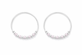 Pair of silver beads kada on a white background