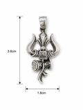 925 Silver Trishul Pendant / Chain Pendant I 925 Silver Unique Designer Trishul Chain Pendant I Most Trending Silver Trishul Pendant with Chain