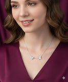 925 Sterling Silver Butterfly Pendant Necklace with Chain for Women