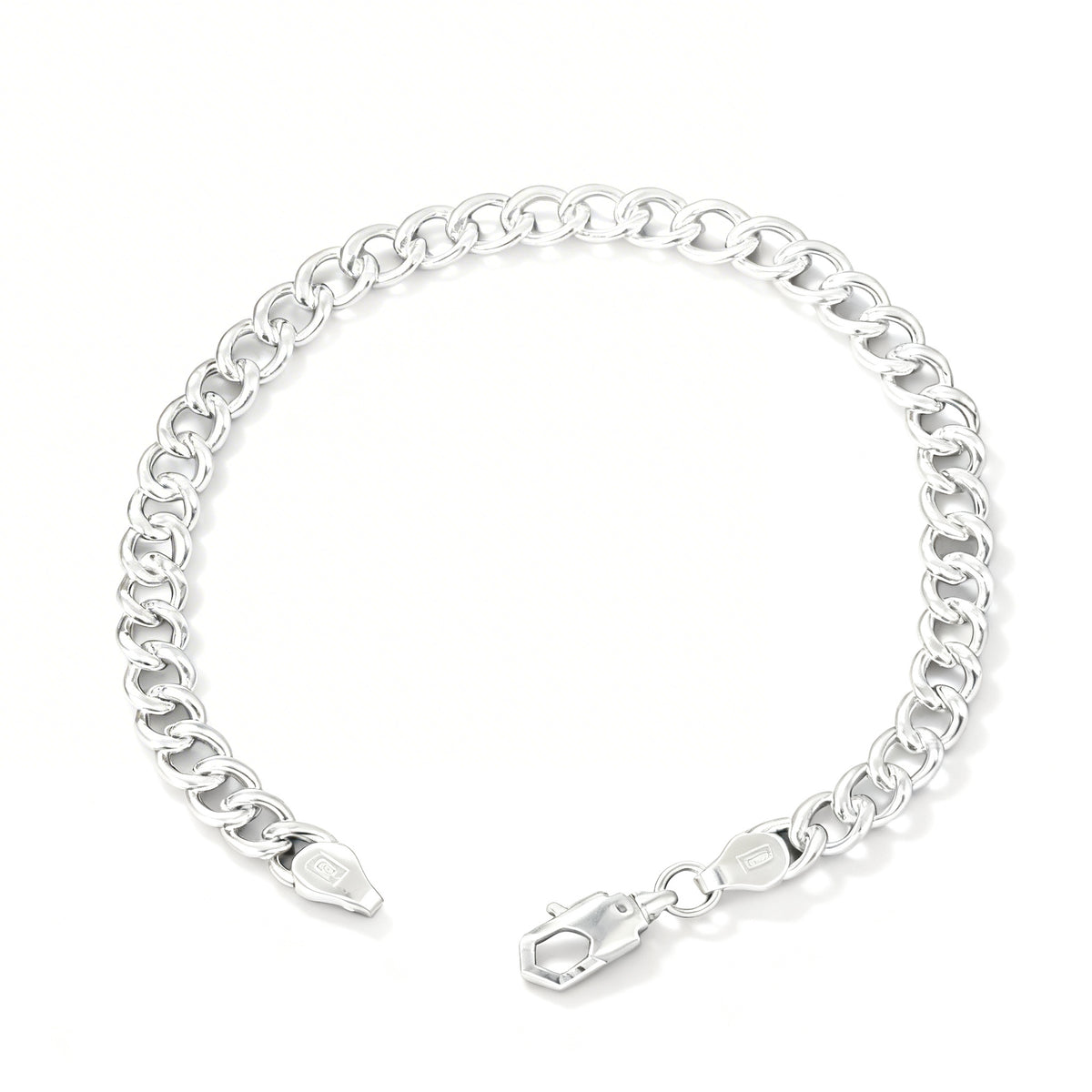 925 Sterling Silver Classic Cable Hollow Chain Bracelet for Men
